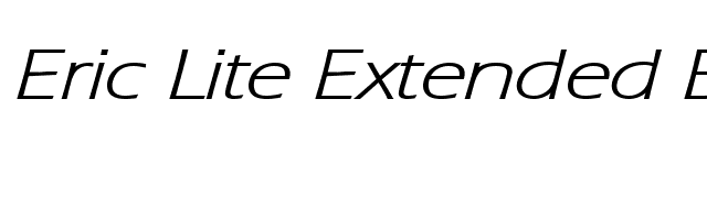 Eric Lite Extended BoldItalic font preview