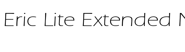 Eric Lite Extended Normal font preview