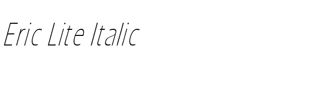 Eric Lite Italic font preview