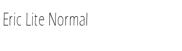 Eric Lite Normal font preview