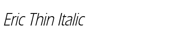 Eric Thin Italic font preview