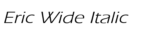 Eric Wide Italic font preview