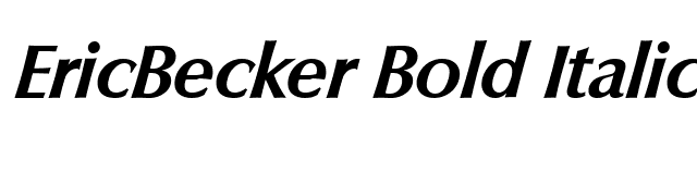 EricBecker Bold Italic font preview