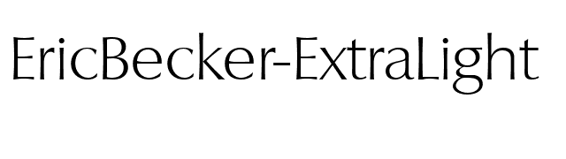 EricBecker-ExtraLight font preview