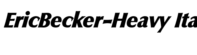 EricBecker-Heavy Italic font preview