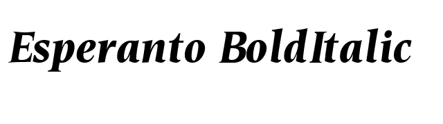 Esperanto BoldItalic font preview