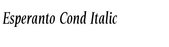 Esperanto Cond Italic font preview