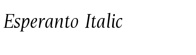 Esperanto Italic font preview