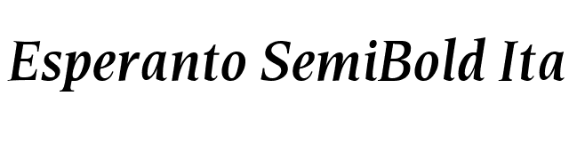 Esperanto SemiBold Italic font preview