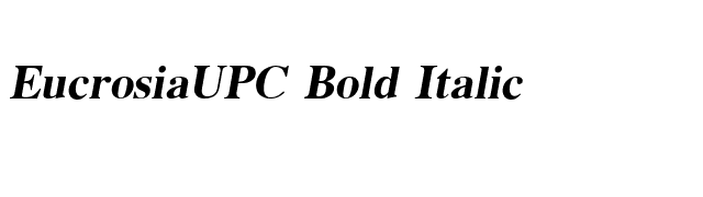 EucrosiaUPC Bold Italic font preview