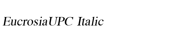 EucrosiaUPC Italic font preview