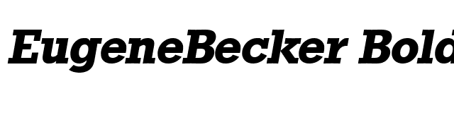 EugeneBecker Bold Italic font preview