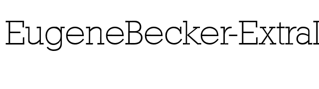 EugeneBecker-ExtraLight font preview