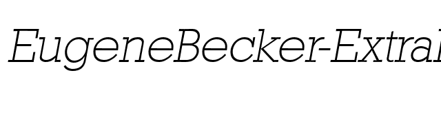 EugeneBecker-ExtraLight Italic font preview