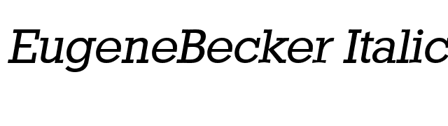 EugeneBecker Italic font preview