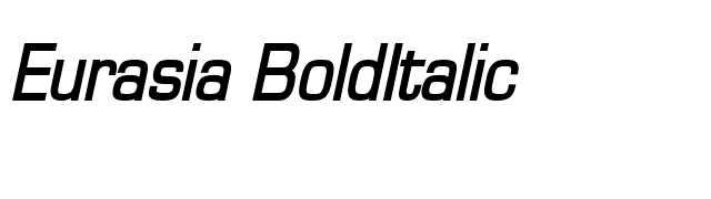 Eurasia BoldItalic font preview