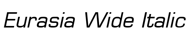 Eurasia Wide Italic font preview