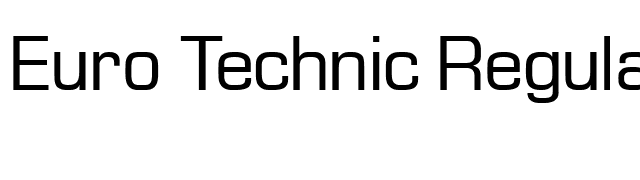 Euro Technic Regular font preview