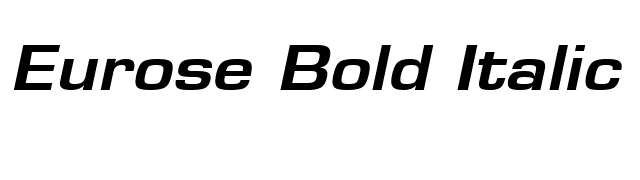 Eurose Bold Italic font preview