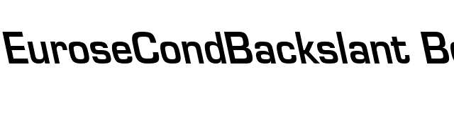 EuroseCondBackslant Bold font preview