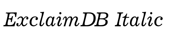 ExclaimDB Italic font preview