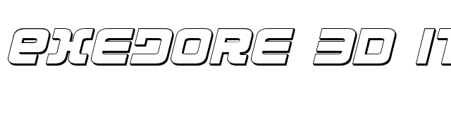 Exedore 3D Italic font preview