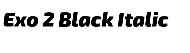 Exo 2 Black Italic font preview