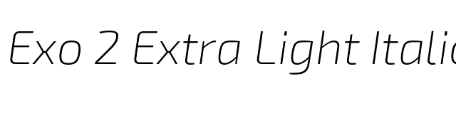 Exo 2 Extra Light Italic font preview