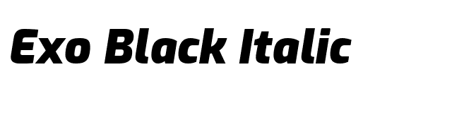 Exo Black Italic font preview