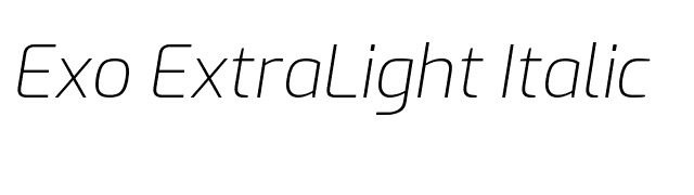 Exo ExtraLight Italic font preview