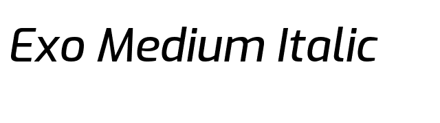 Exo Medium Italic font preview