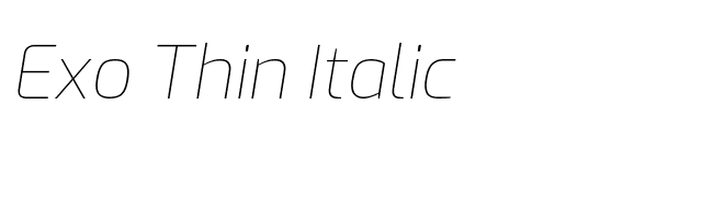 Exo Thin Italic font preview