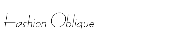 Fashion Oblique font preview