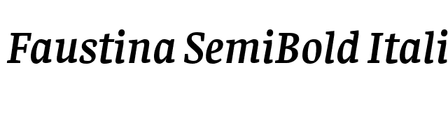 Faustina SemiBold Italic font preview