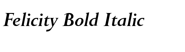 Felicity Bold Italic font preview