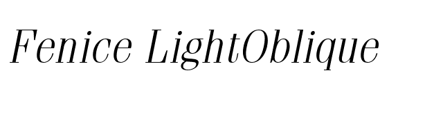 Fenice LightOblique font preview