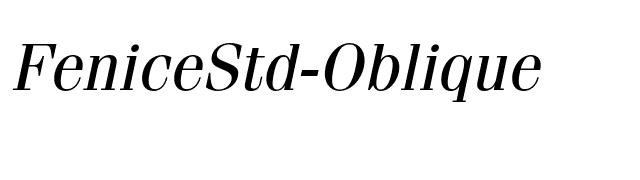 FeniceStd-Oblique font preview