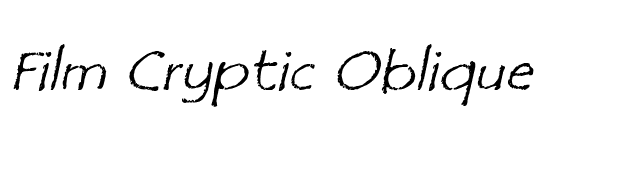 Film Cryptic Oblique font preview