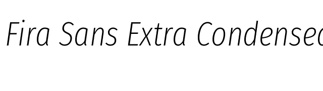 Fira Sans Extra Condensed ExtraLight Italic font preview