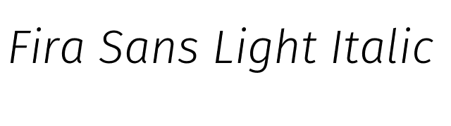 Fira Sans Light Italic font preview