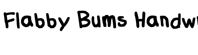 Flabby Bums Handwriting font preview