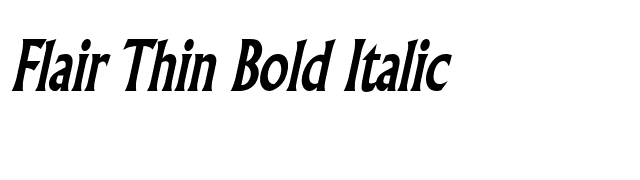 Flair Thin Bold Italic font preview