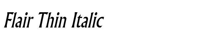 Flair Thin Italic font preview