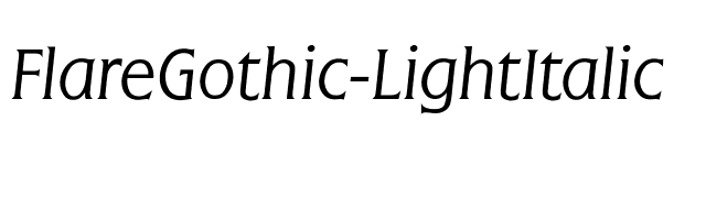 FlareGothic-LightItalic font preview