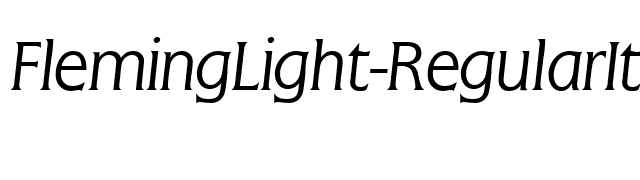 FlemingLight-RegularItalic font preview