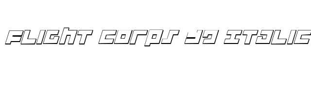 Flight Corps 3D Italic font preview