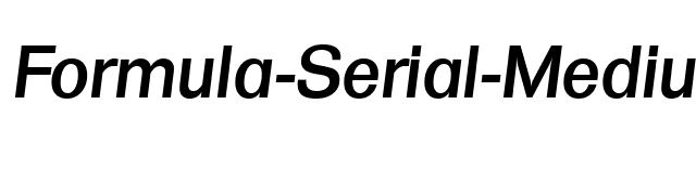 Formula-Serial-Medium-RegularItalic font preview