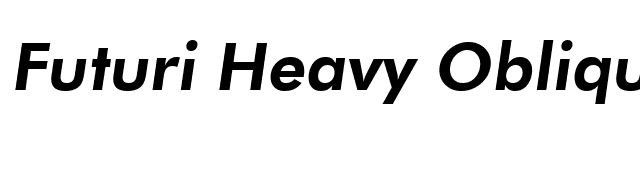 Futuri Heavy Oblique font preview