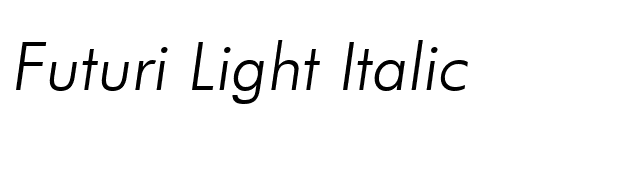 Futuri Light Italic font preview