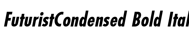 FuturistCondensed Bold Italic font preview